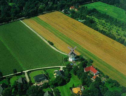 Luftbild der Mühle Oberneuland.