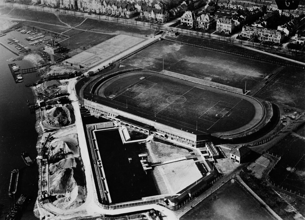 Blick von oben aufs alte Weserstadion.